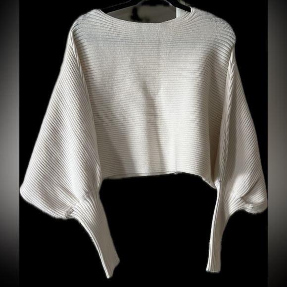 Zara Sweaters - Zara Cropped Sweater Balloon Sleeves with Cuffs Cream